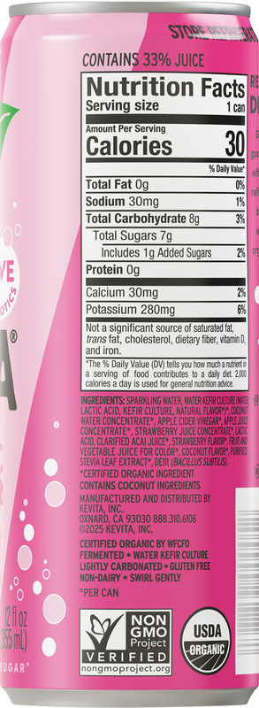 KeVita Probiotic Refresher with Water Kefir Strawberry Acai