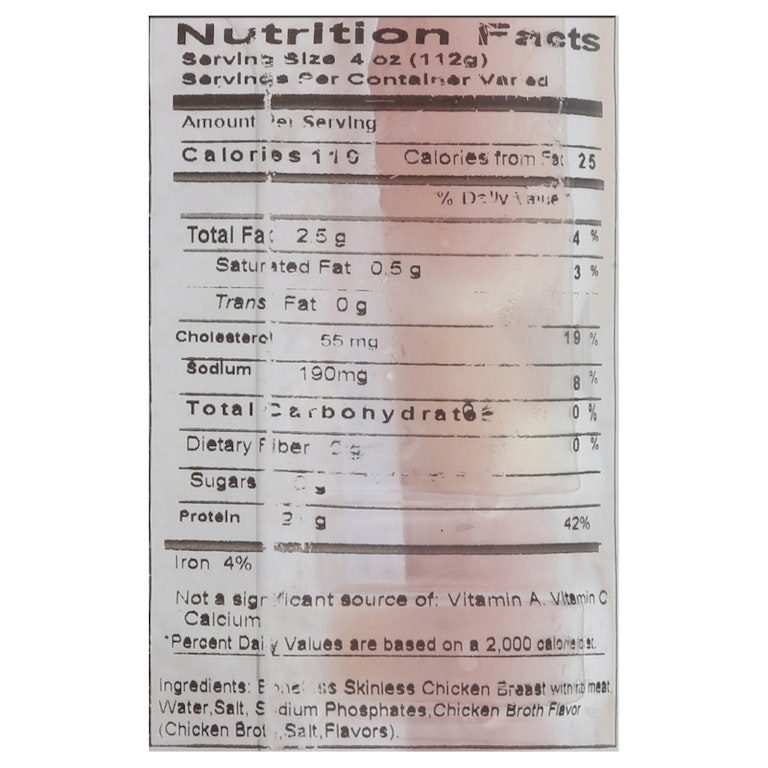 Serving Size Calories Of Oz Chicken Breast Nutritional Value Oz