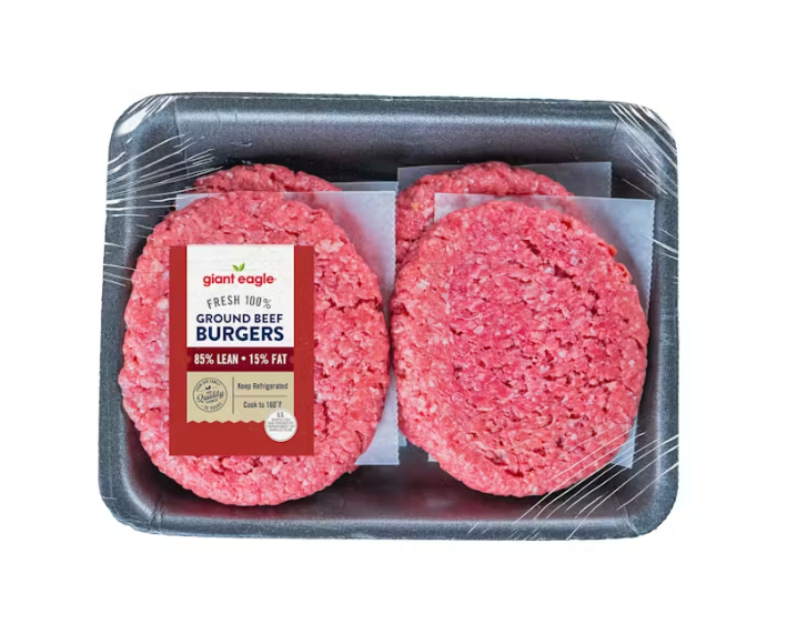 Giant Eagle Burgers, Ground Beef, 85% Lean | Giant Eagle | Because