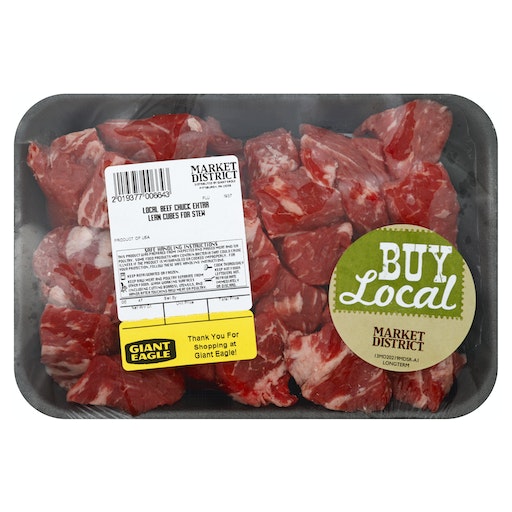 Market District Beef Chuck Cubes For Stew Extra Lean, Natural