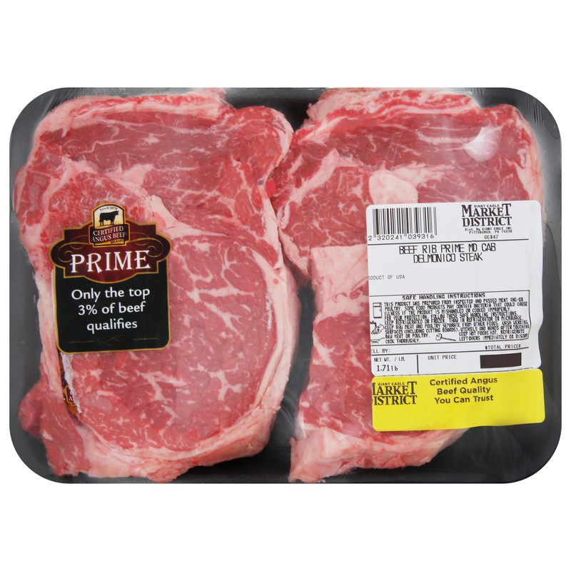 Market District Delmonico Steak, Beef Rib, Prime Giant Eagle