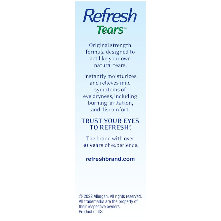 Refresh Tears Lubricant Eye Drops Artificial Tears, 2x0.5 fl oz (30 mL), 2 Count | Giant Eagle | Because It Matters | Grocery Store & Pharmacy Refresh Tears Lubricant Eye Drops Artificial Tears, 2x0.5 fl oz (30 mL), 2 Count | Giant Eagle | Because It Matters | Grocery Store & Pharmacy
