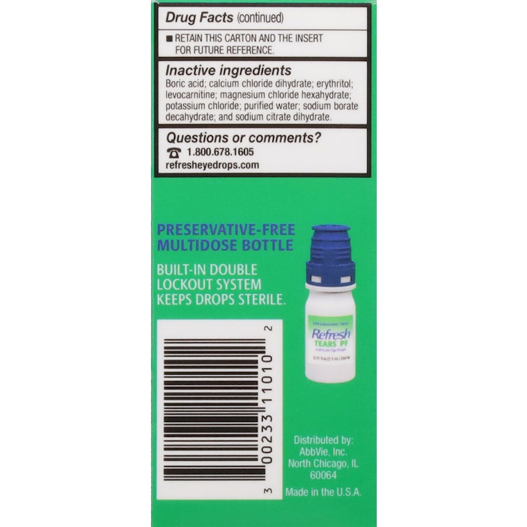 Refresh Tears PF Preservative-Free Artificial Tears Lubricant Eye Drops, 0.33 fl oz (10 mL) | Giant Eagle | Because It Matters | Grocery Store & Pharmacy Refresh Tears PF Preservative-Free Artificial Tears Lubricant Eye Drops, 0.33 fl oz (10 mL) | Giant Eagle | Because It Matters | Grocery Store & Pharmacy