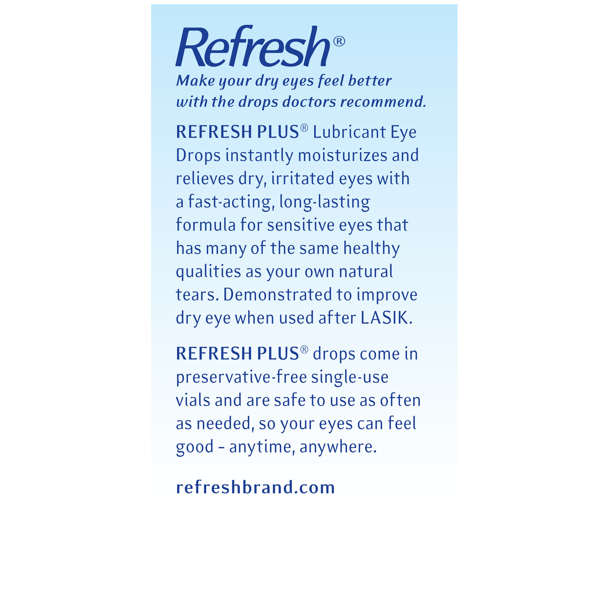 Refresh Plus LubricantEye Drops Preservative-Free Artificial Tears, 0.01 fl  oz (0.4 mL), 30 Single-Use Containers | Giant Eagle | Because It Matters |  Grocery Store & Pharmacy