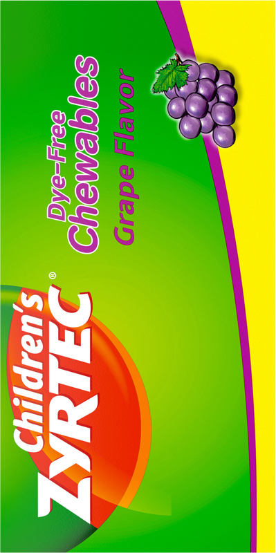 Children's Zyrtec 24 Hr 10 mg Allergy Chews for Ages 6+, Grape, 48