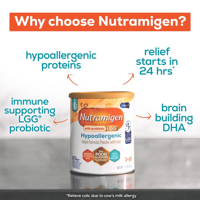 Enfamil Nutramigen Hypoallergenic Baby Formula with Iron, Lactose