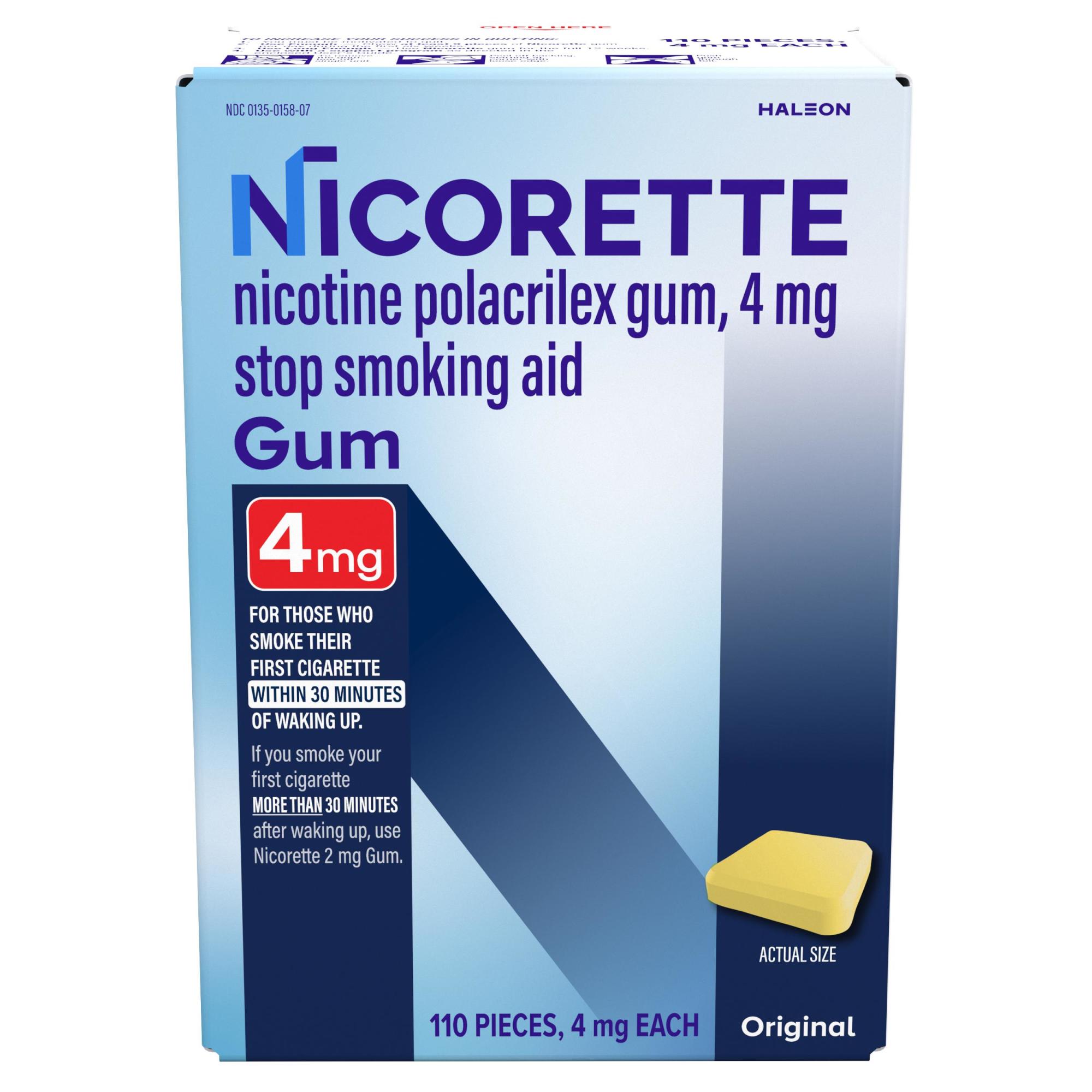 Nicorette Nicotine Gum to Help Stop Smoking, 4 mg, Original Stop Smoking  Aid - 110 Count | Giant Eagle | Because It Matters