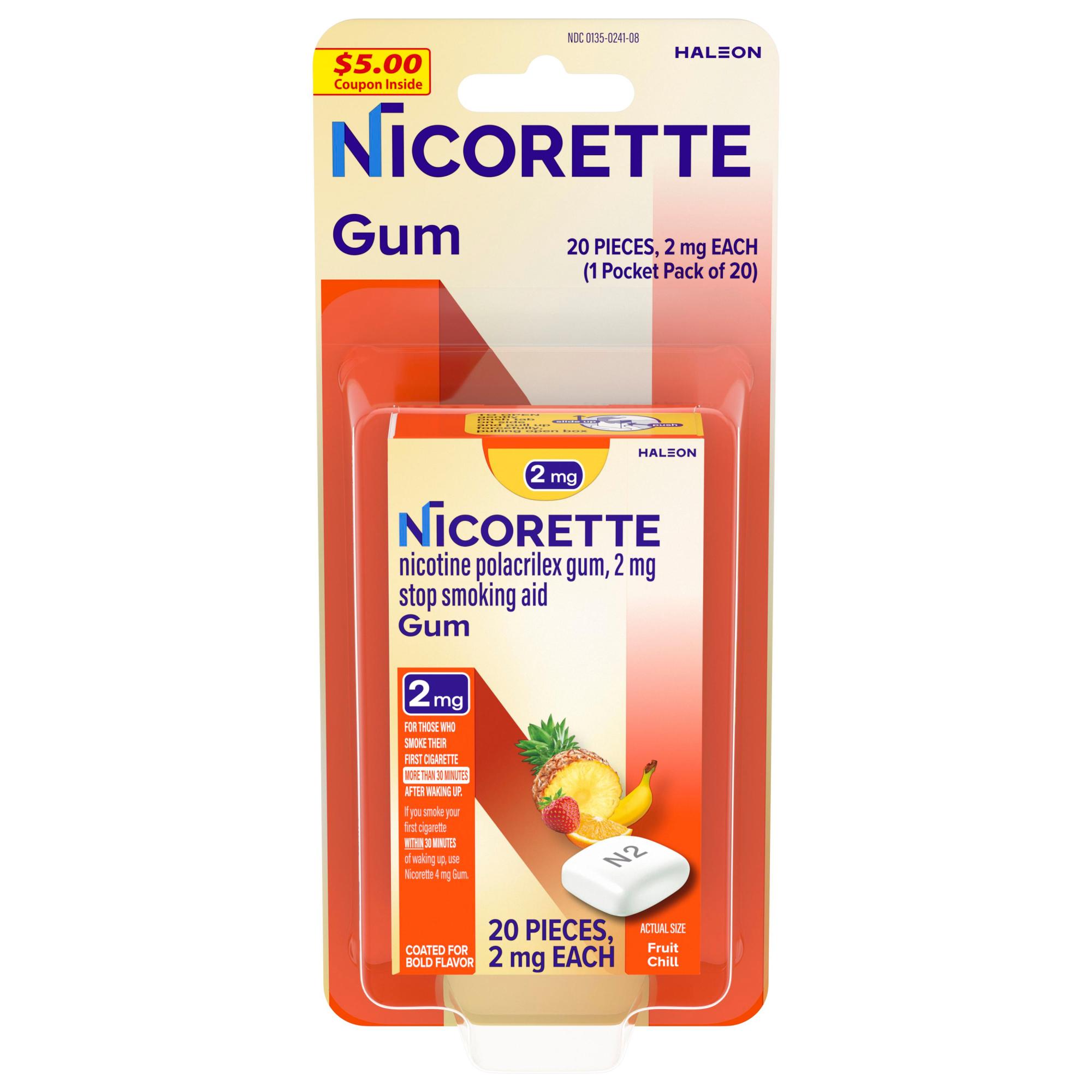 Nicorette Nicotine Gum Stop Smoking Aid, 2 mg, White Ice Mint Flavor - 20  Count | Giant Eagle | Because It Matters