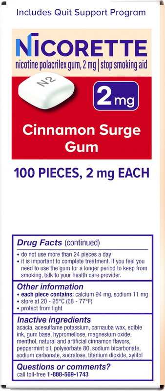 tobacco stopping chewing gum Nicotine Gum to Help Stop Smoking 2 mg Cinnamon Surge Flavor | Giant Eagle  | Because It Matters
