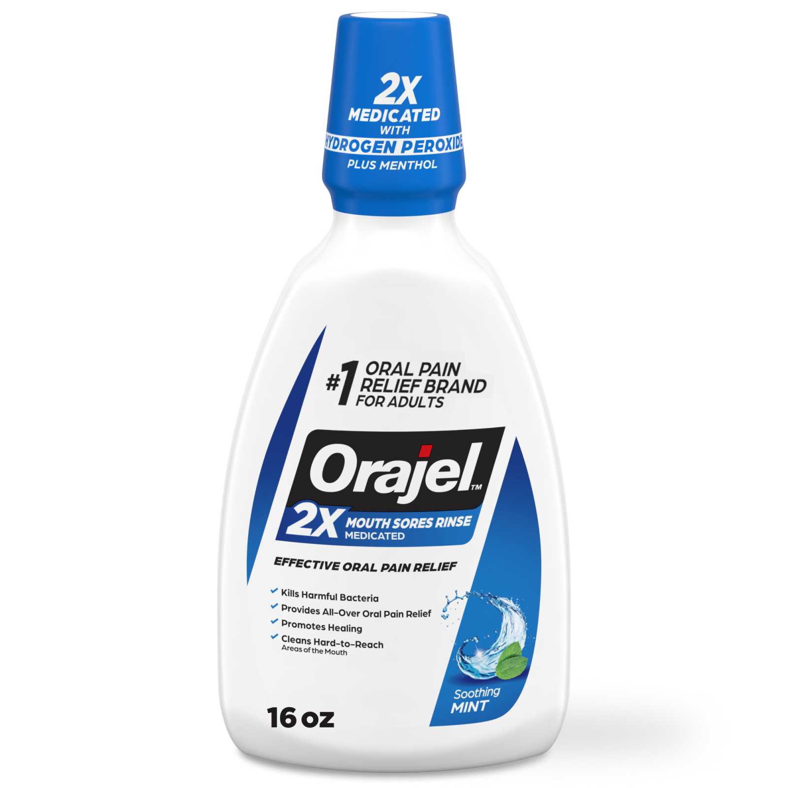 Orajel Antiseptic Mouth Sore Rinse, For Canker Sores & Gum