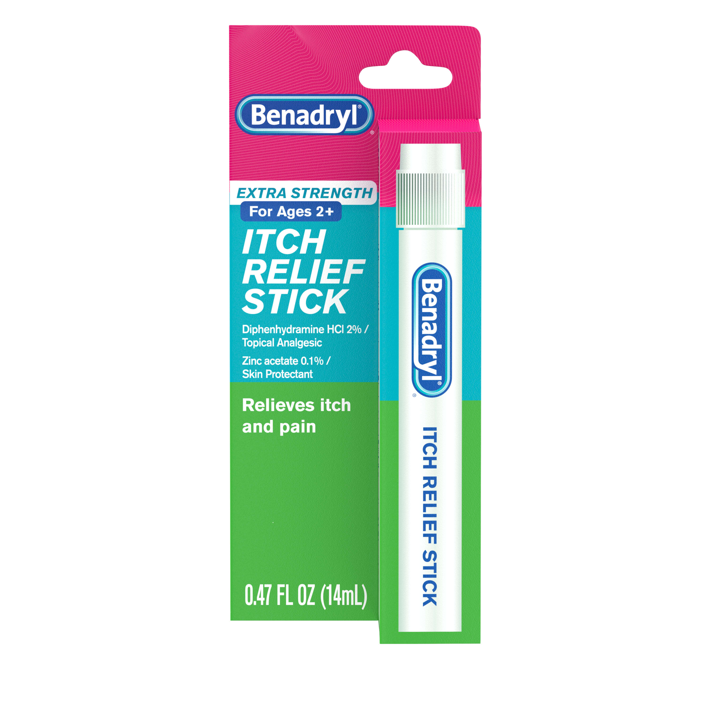 Benadryl Extra Strength Itch Relief Stick, Travel Size, 0.47 fl