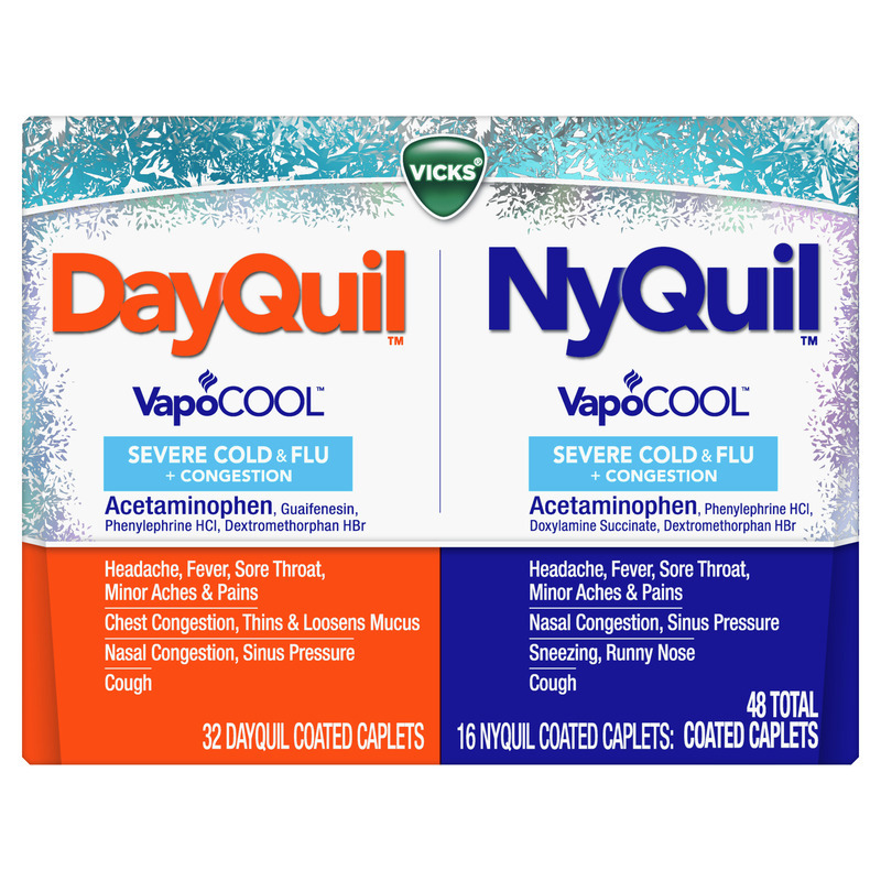 Vicks DayQuil & NyQuil SEVERE VapoCOOL Cold & Flu Medicine, 48ct