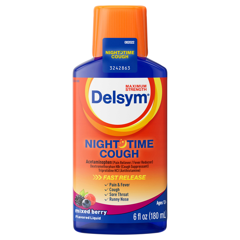 Delsym Maximum Strength Mixed Berry Flavored Night Time Cough
