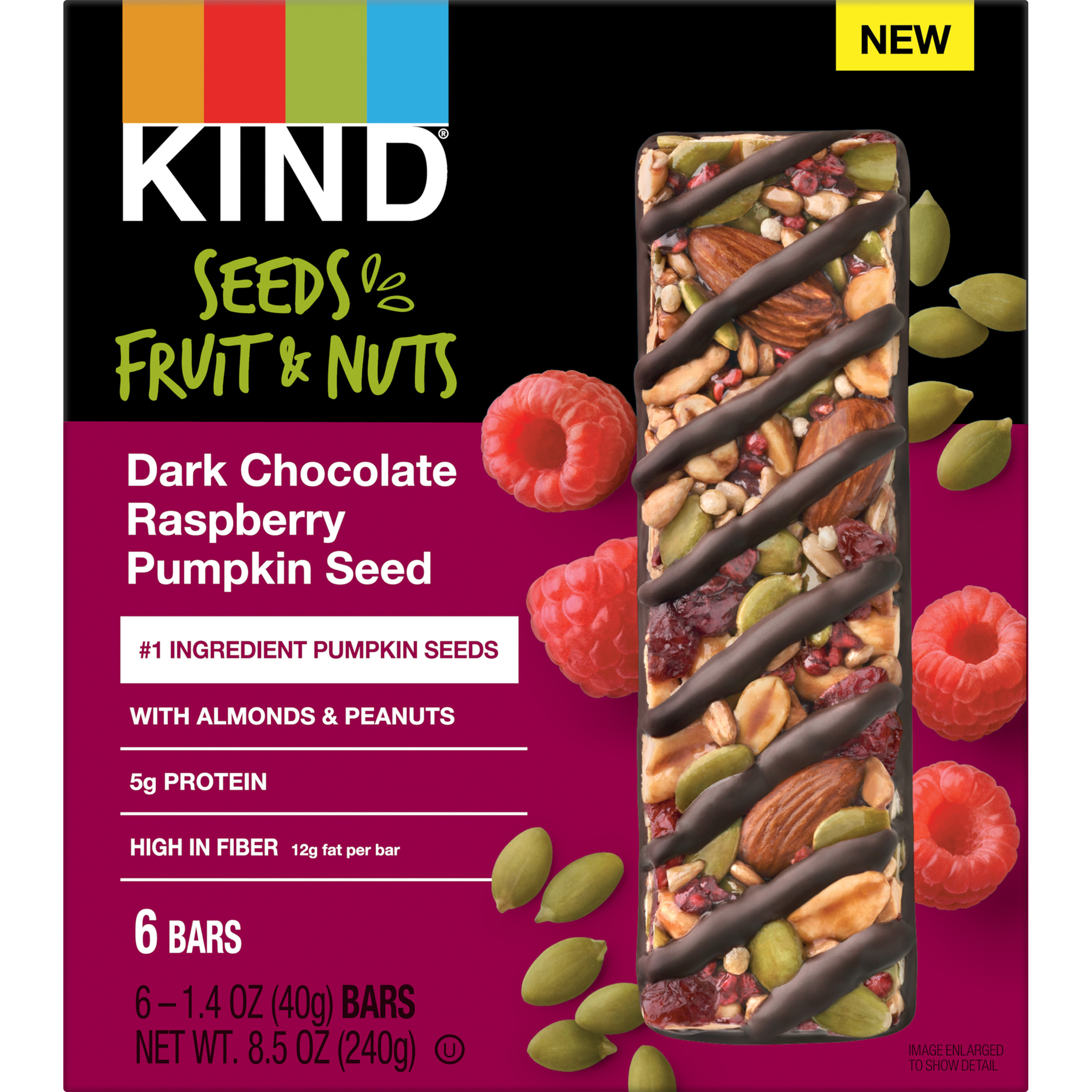 KIND Seeds Fruit & Nuts Snack Bar, Dark Chocolate Raspberry