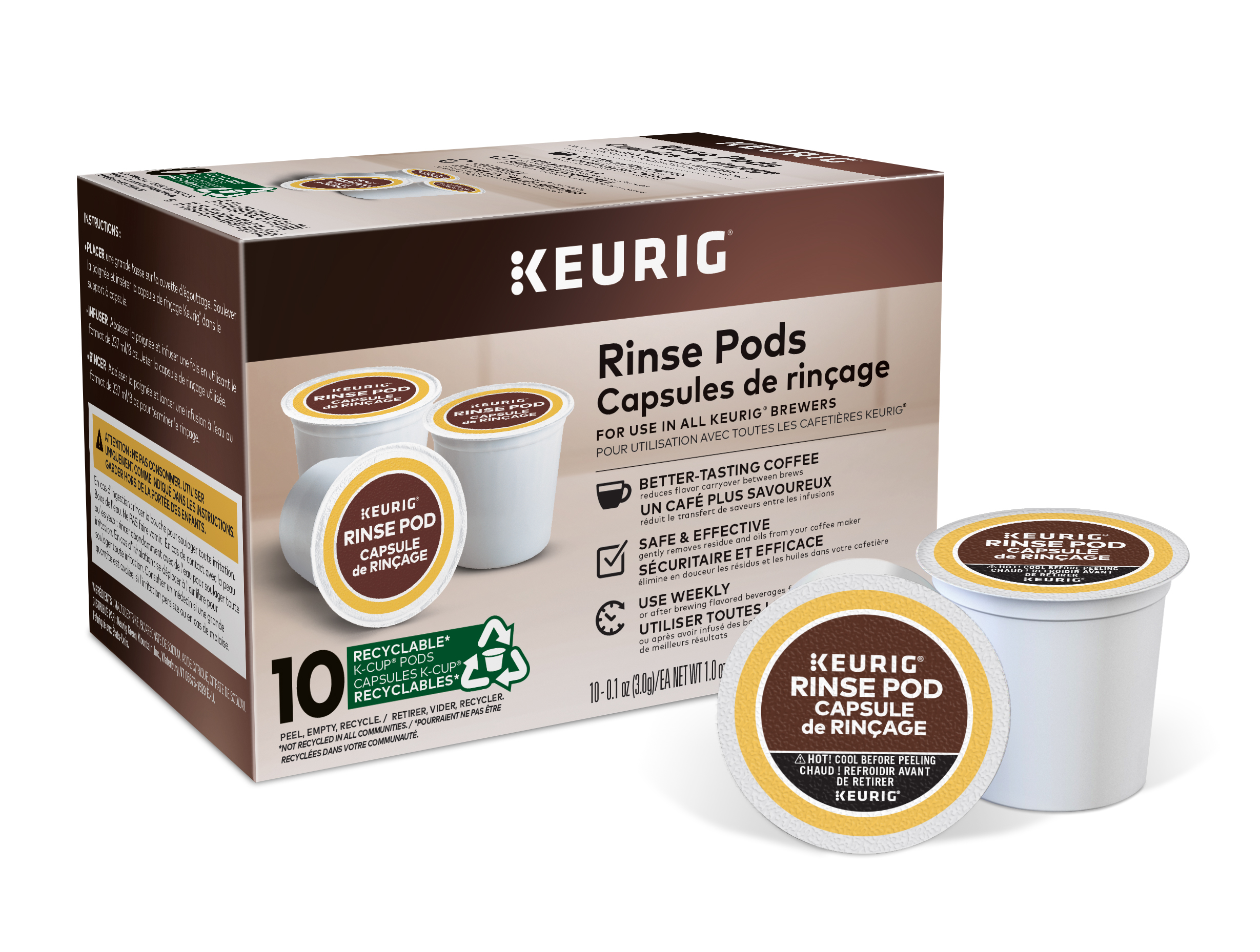 Keurig Rinse Pods, Reduce Flavor Carry-Over Between Brews, 10