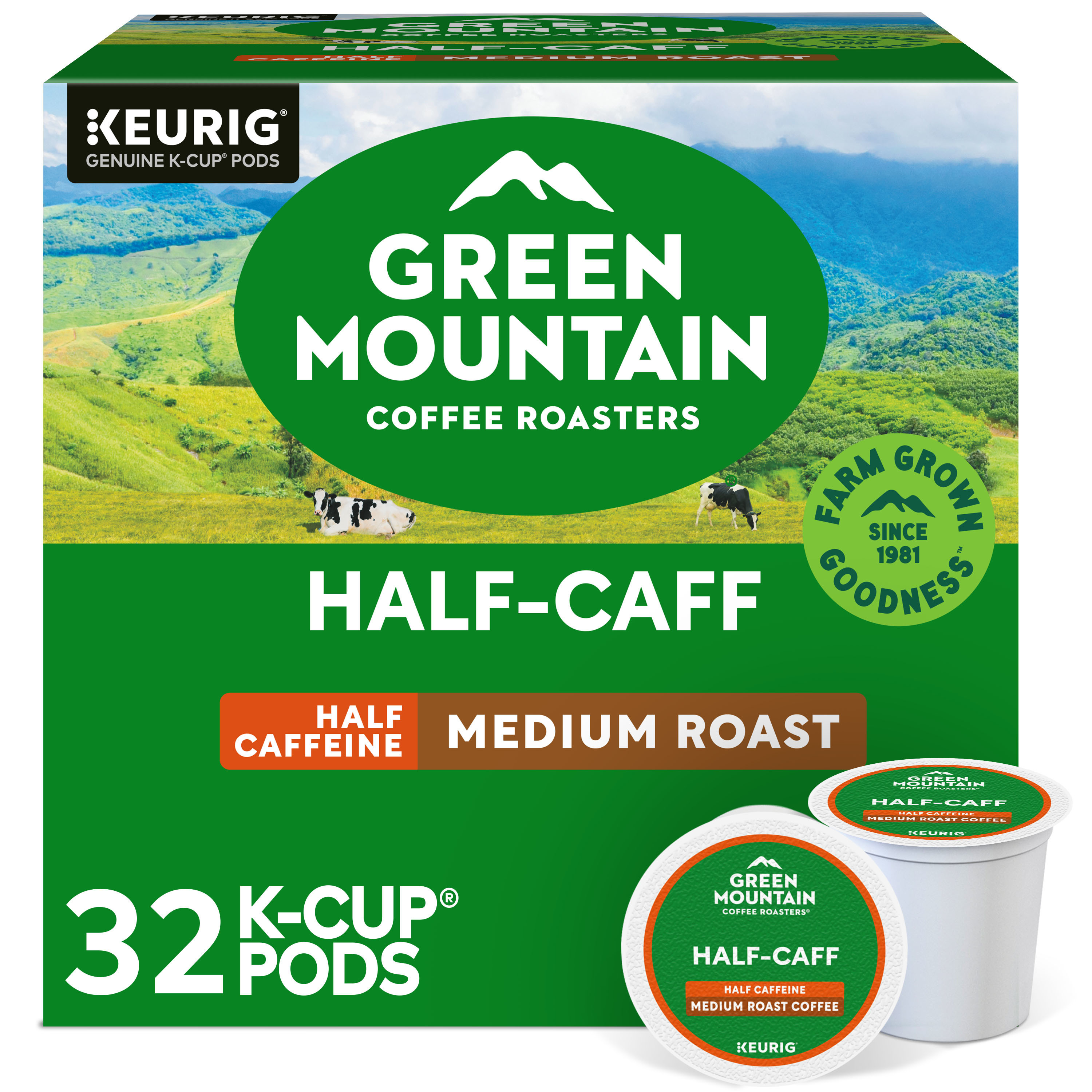 Green Mountain Coffee Roasters Half-Caff, Keurig Single-Serve K
