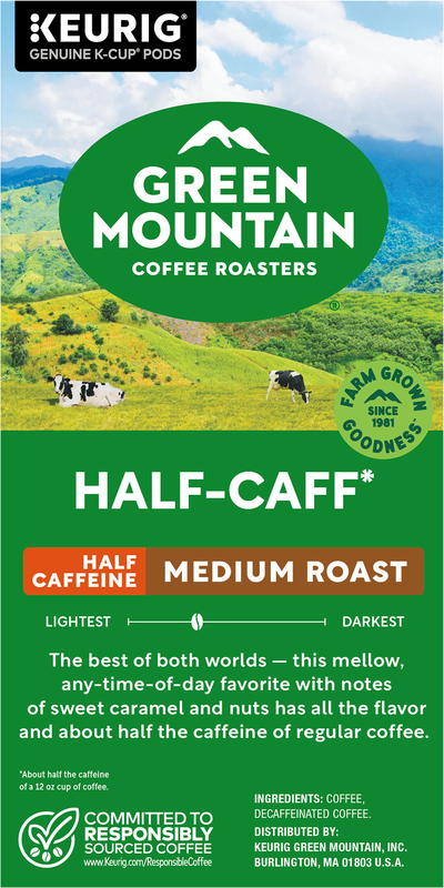 Green Mountain Coffee Roasters Half-Caff, Keurig Single-Serve K