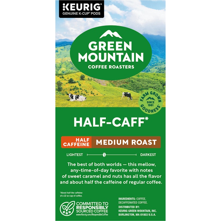 Green Mountain Coffee Roasters Half-Caff, Keurig Single-Serve K