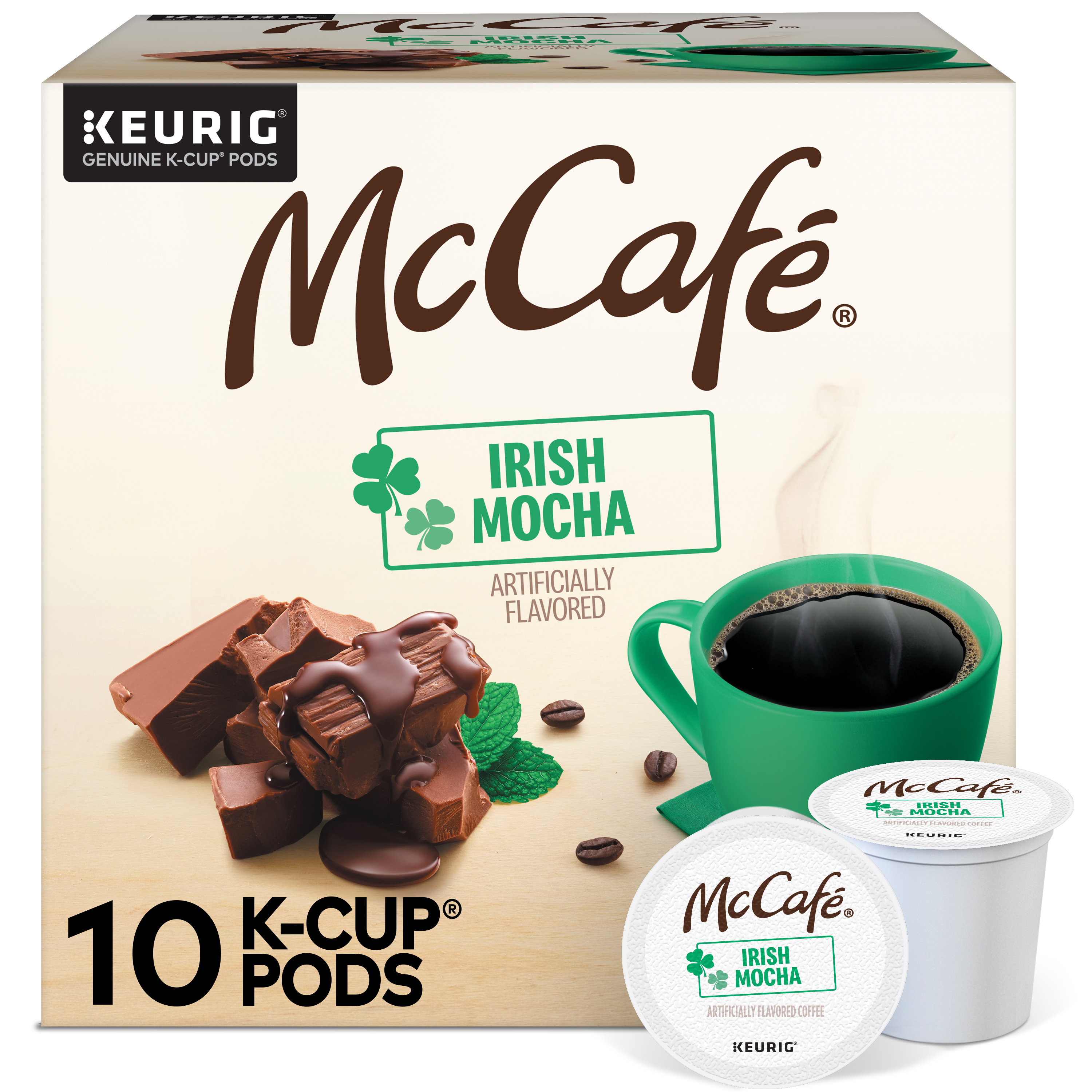 McCafe Irish Mocha Coffee, Keurig Single Serve K-Cup Pods, 10