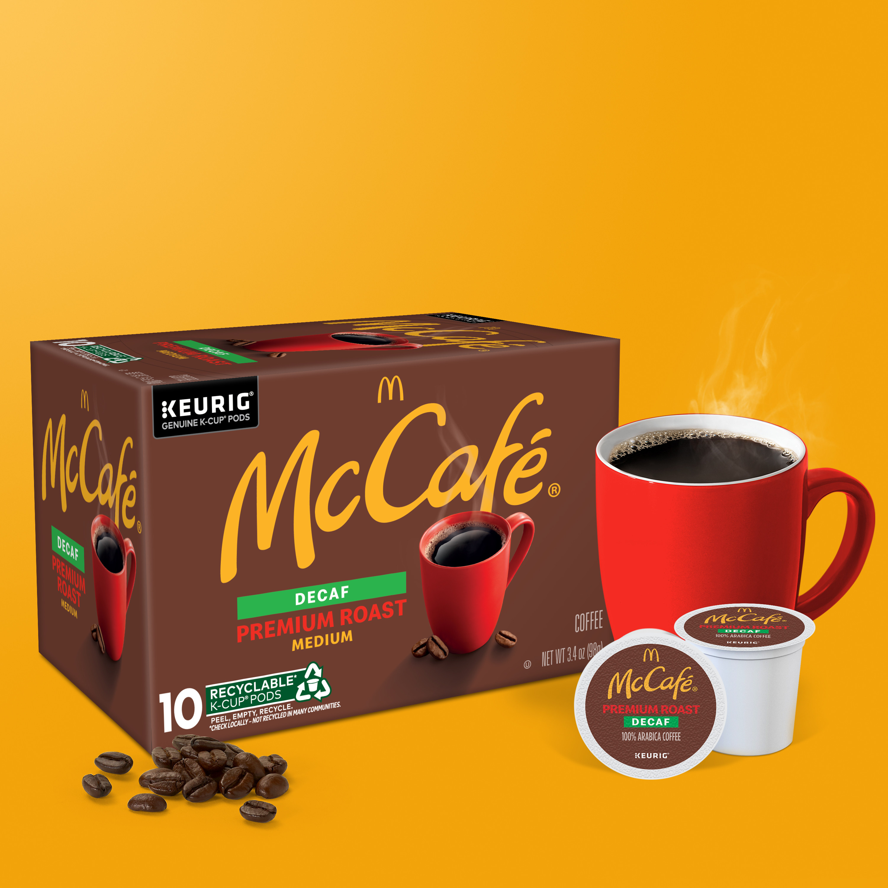 McCafe Premium Roast Decaf Coffee, Single Serve Keurig K-Cup Pods