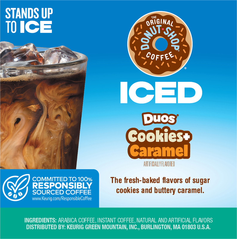 The Original Donut Shop ICED Duos Cookies + Caramel Coffee, Keurig
