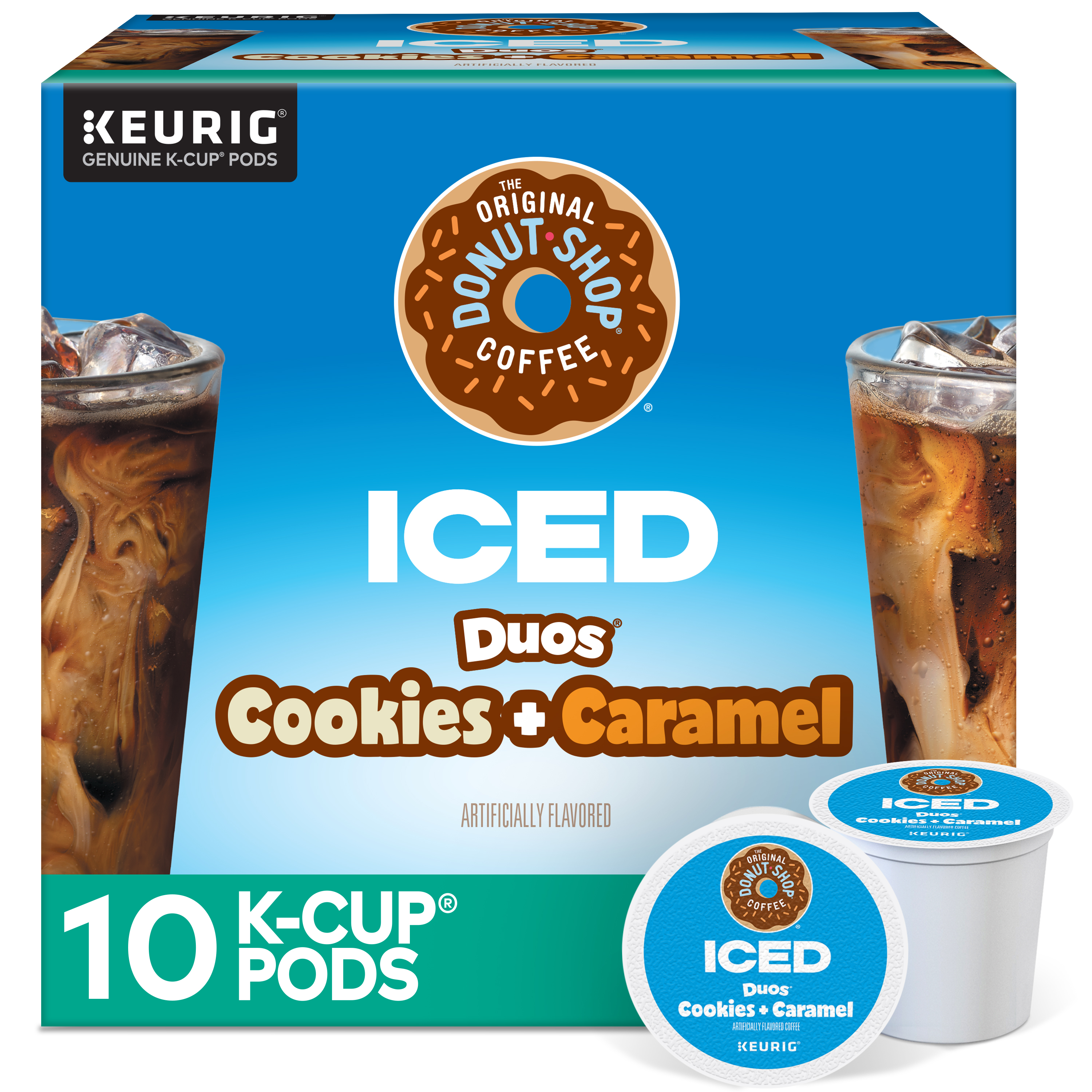 The Original Donut Shop ICED Duos Cookies + Caramel Coffee, Keurig