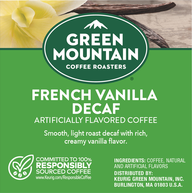 Green Mountain Coffee Roasters French Vanilla Decaf Keurig Single