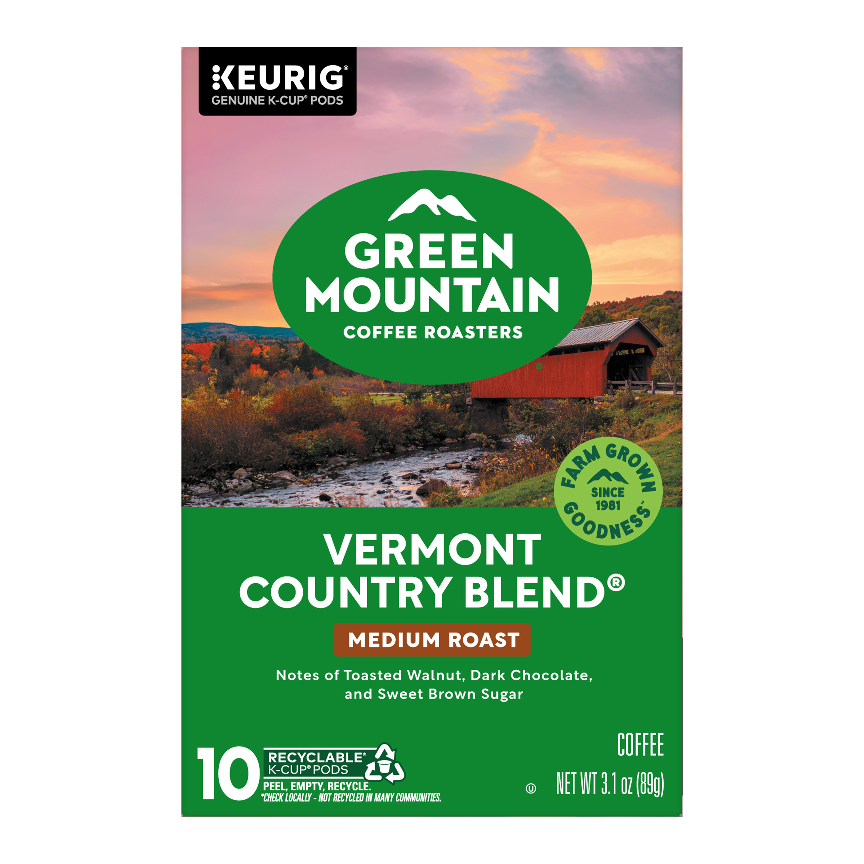 Green Mountain Coffee Roasters Vermont Country Blend Keurig Single