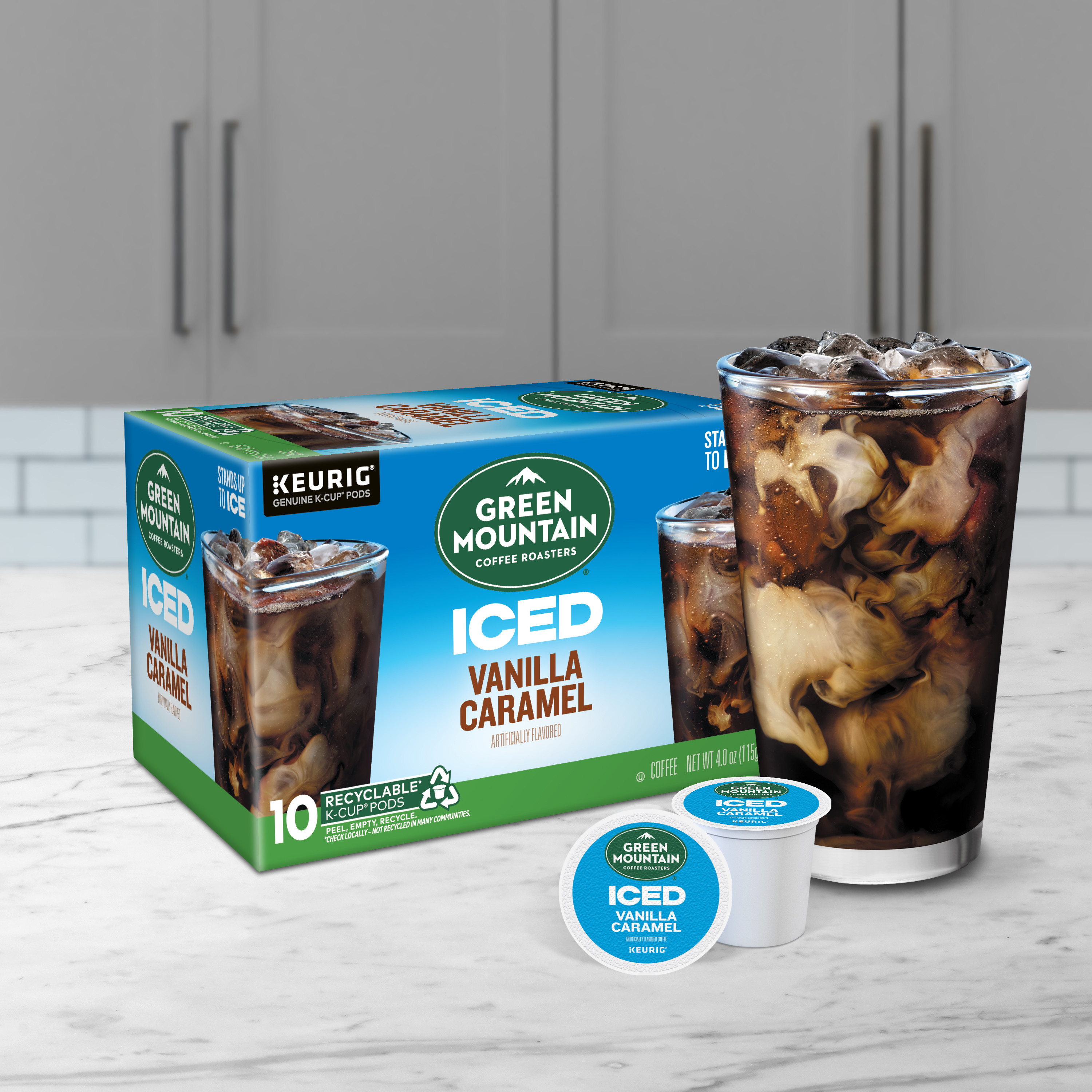Green Mountain Coffee Roasters ICED Vanilla Caramel, Single Serve