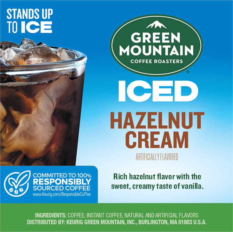 Green Mountain Coffee Roasters ICED Hazelnut Cream, Single Serve