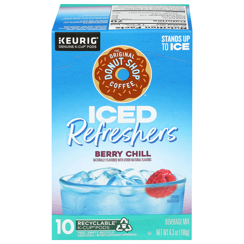 Donut Shop K-Cup Pods Iced Refreshers Berry Chill Beverage Mix