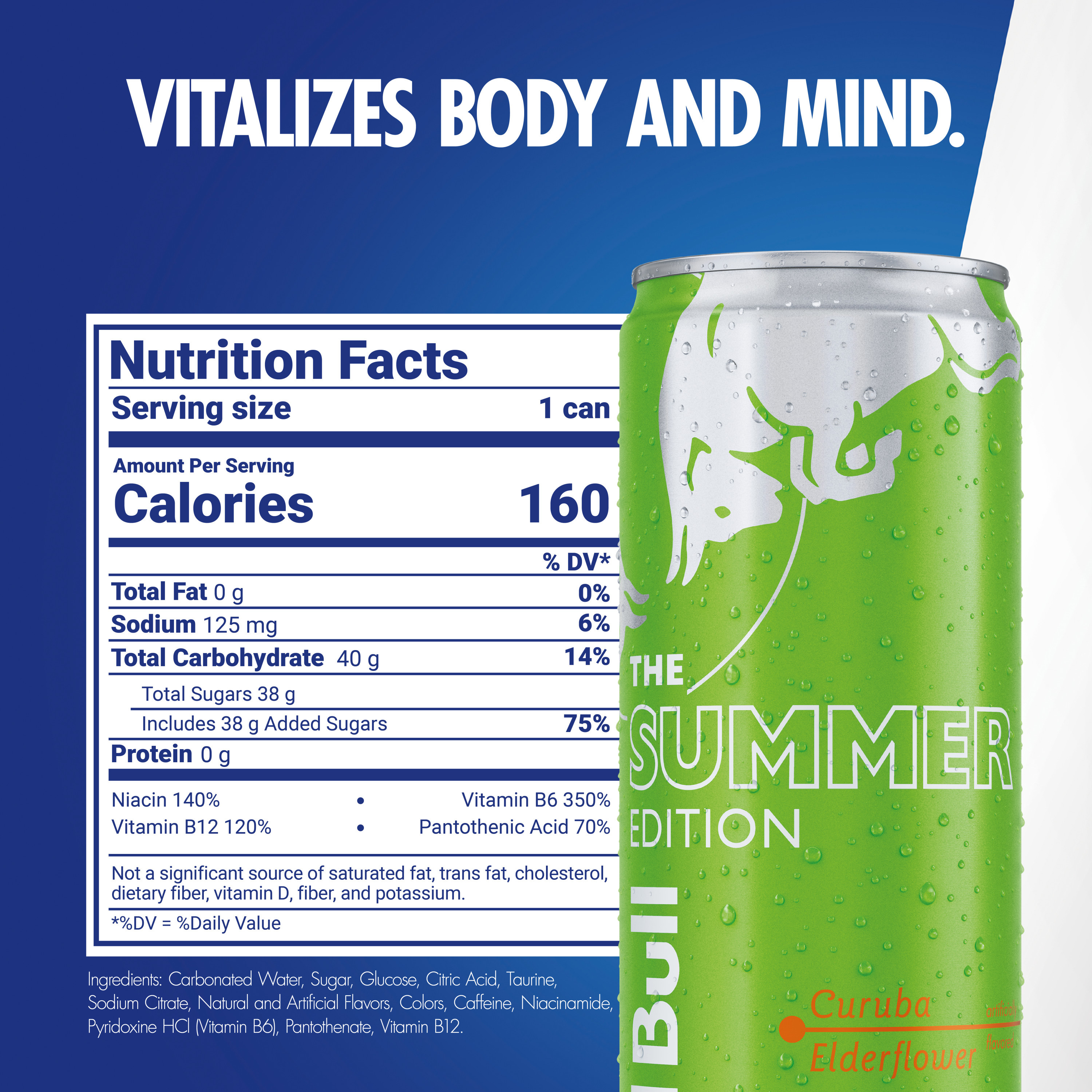 Red Bull Green Edition Energy Drink, Curuba Elderflower, 12 fl. oz