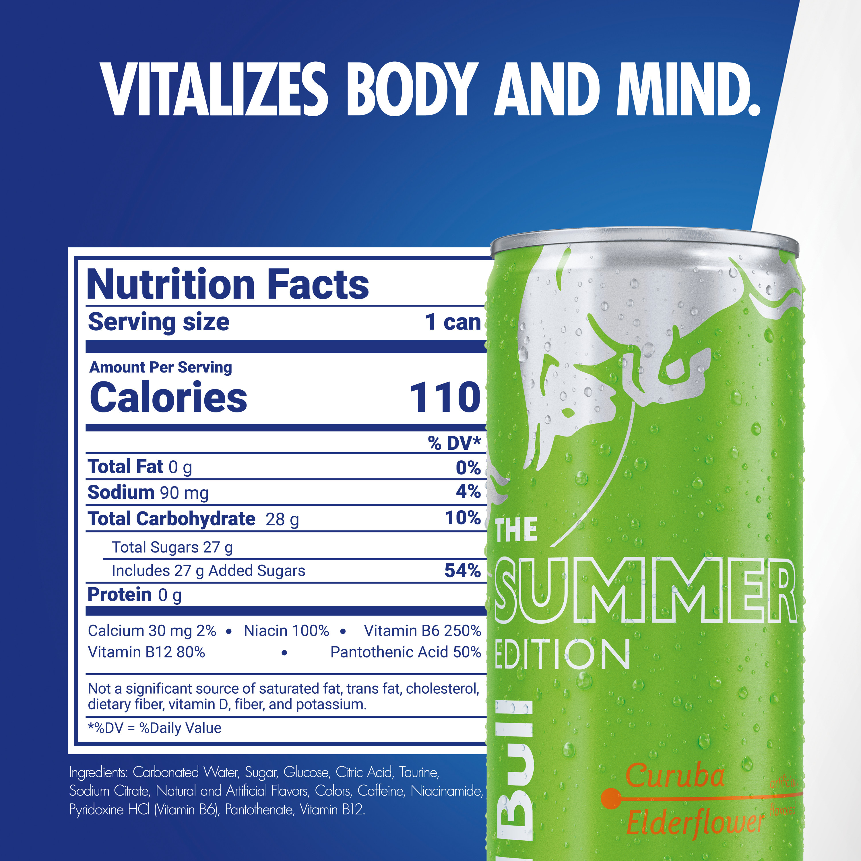 Red Bull Green Edition Energy Drink, Curuba Elderflower, 8.4 fl