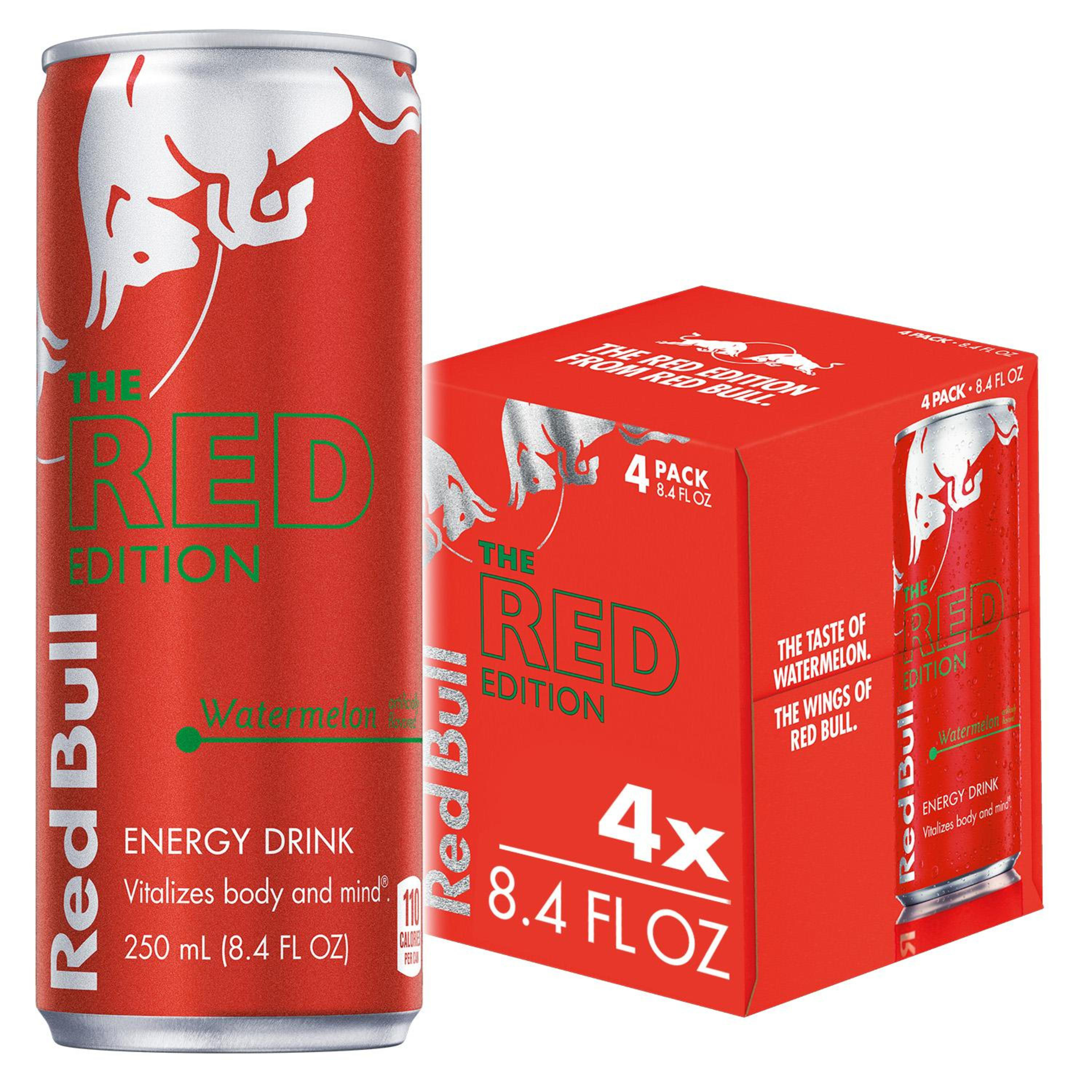 Red Bull Red Edition Energy Drink, Watermelon, 80mg Caffeine, 8.4