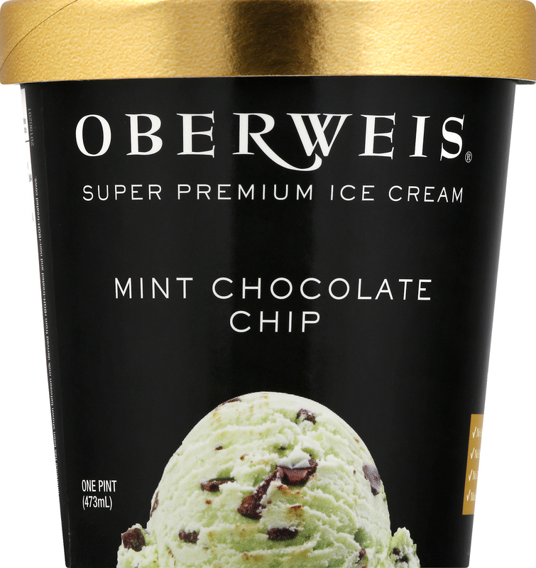 Oberweis Ice Cream, Super Premium, Mint Chocolate Chip | Giant