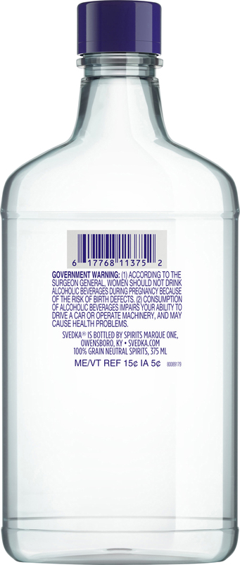 SVEDKA® Original Vodka, Unflavored Vodka, 375ml Pint Bottle, 40