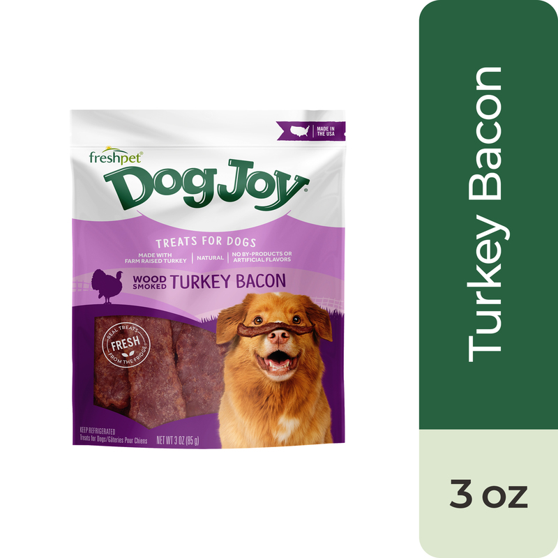 Freshpet Dog Treat, Dog Joy Wood-Smoked Turkey Bacon Treat 3 oz