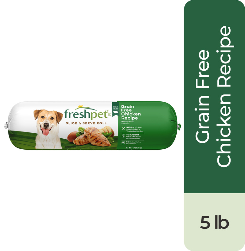 Freshpet Dog Food, Grain Free, Chicken Recipe, Slice Serve Roll