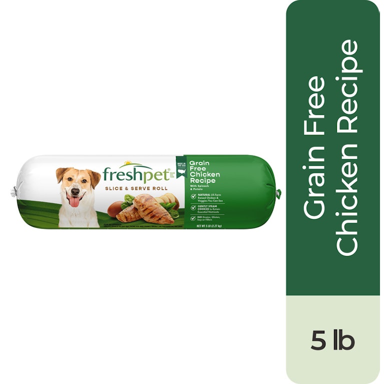 Freshpet Dog Food, Grain Free, Chicken Recipe, Slice Serve Roll