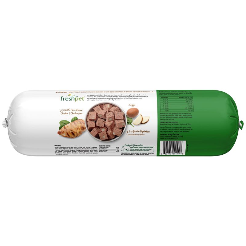 Freshpet Dog Food, Grain Free, Chicken Recipe, Slice Serve Roll