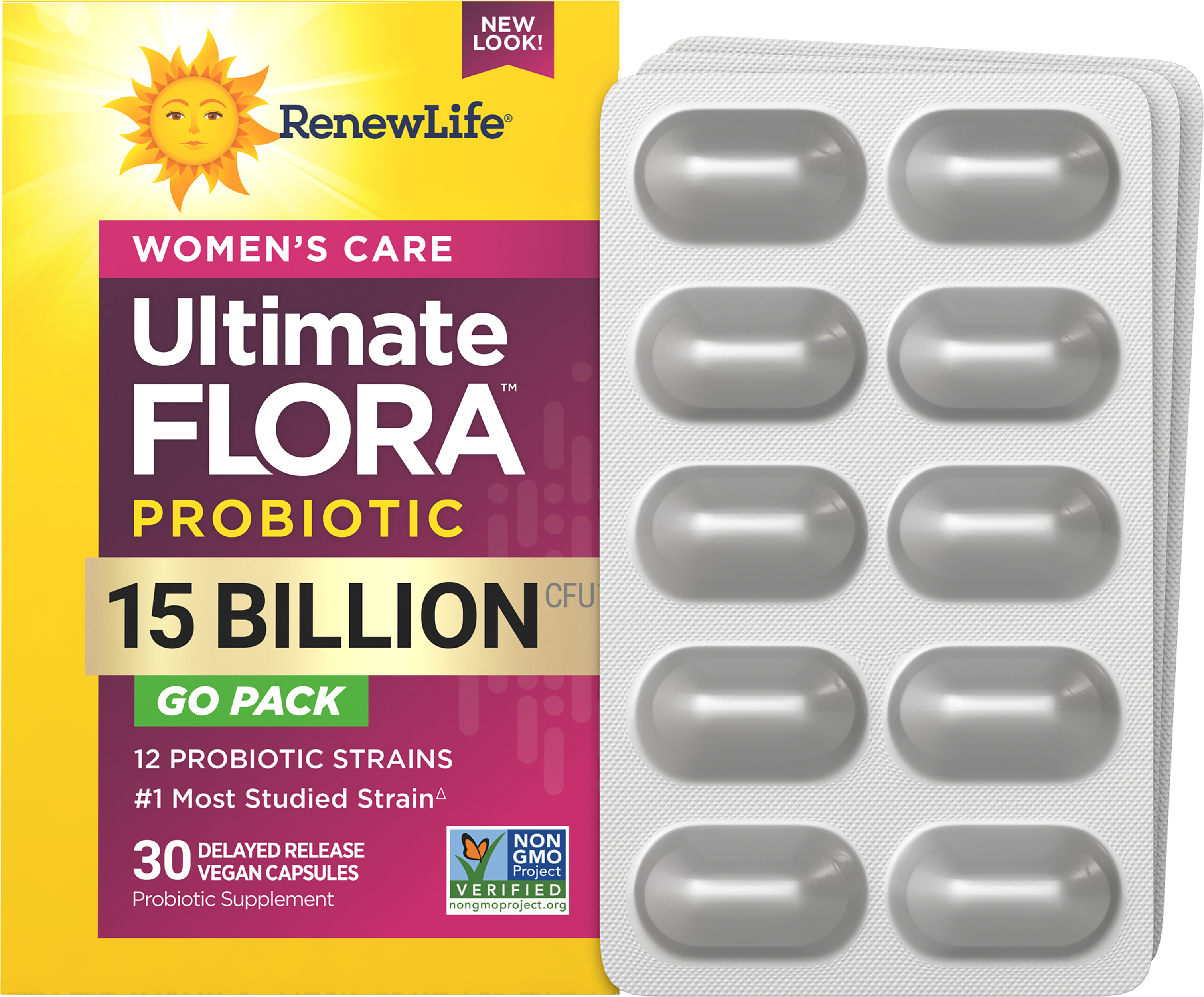 Renew Life Probiotic ULTIMATE FLORA Women's Care 15B Go Pack 30