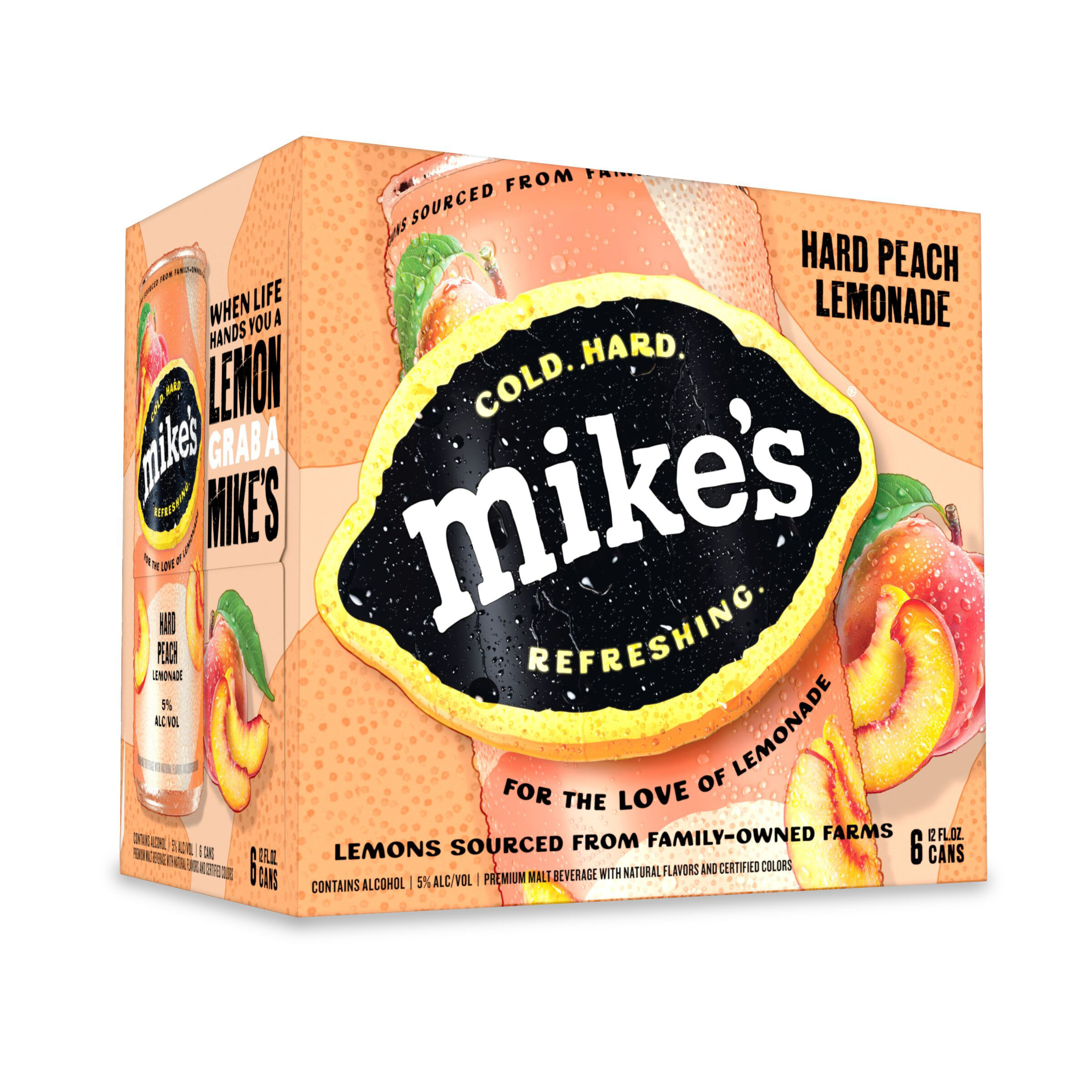 Mike's Hard Lemonade Peach, 6 Pack, 12 fl oz Cans, 5% ABV | Giant