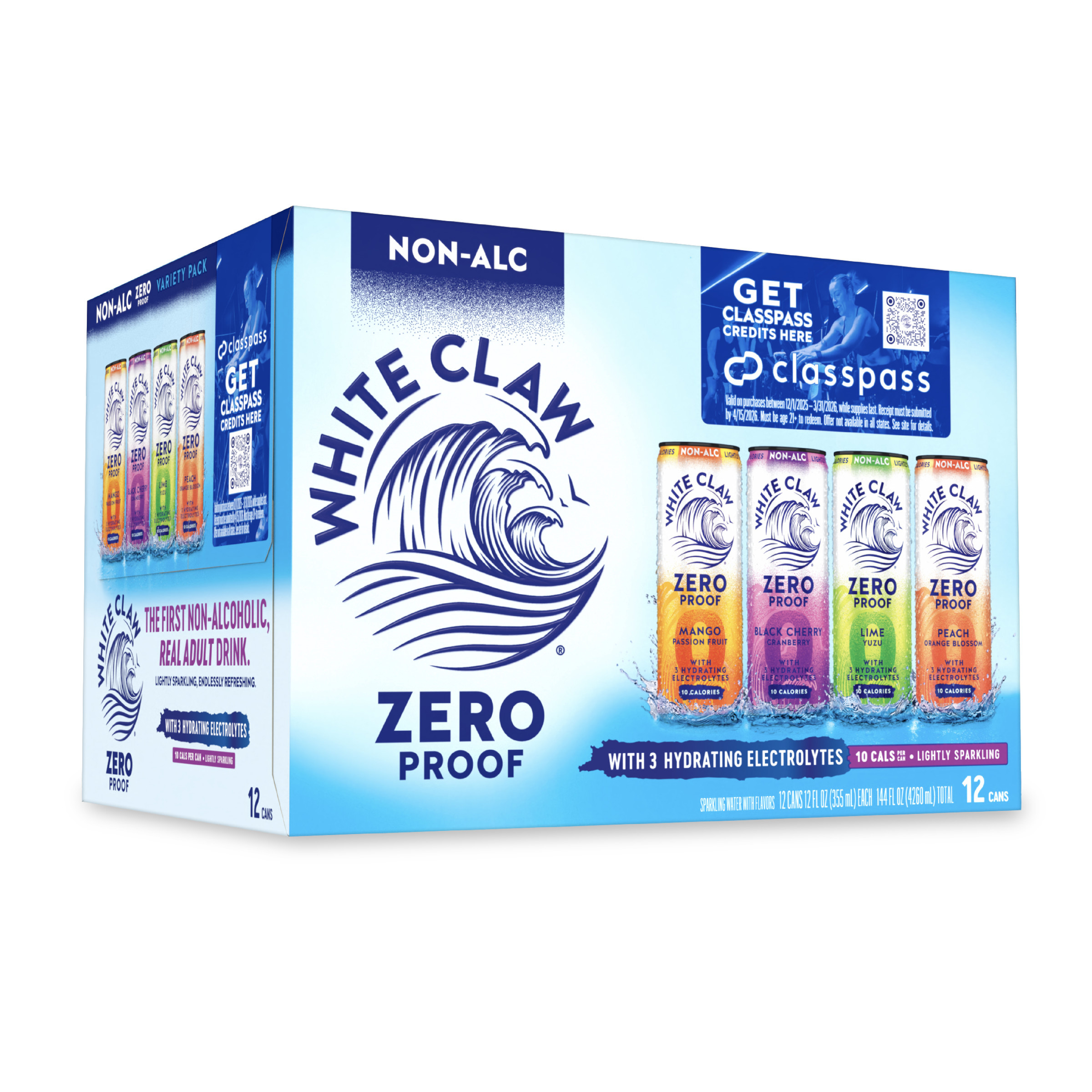White Claw Zero Proof Variety Pack, 12 Pack, 12 fl oz Cans | Giant