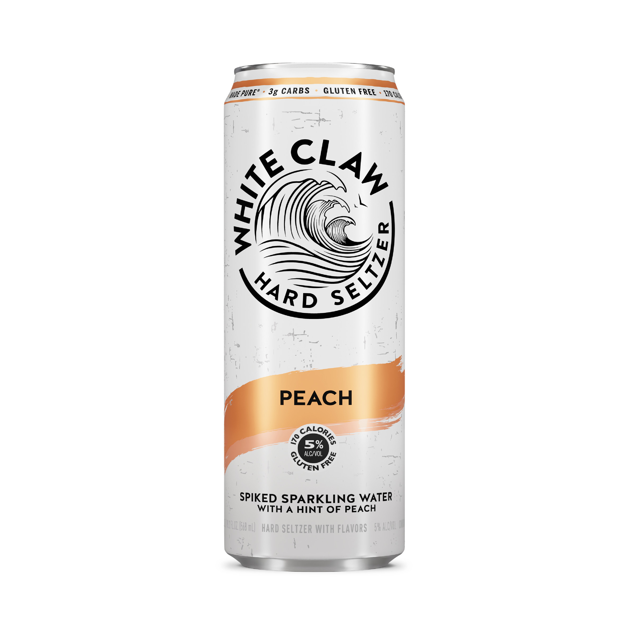 White Claw Hard Seltzer Peach, 19.2 fl oz Can, 5% ABV | Giant
