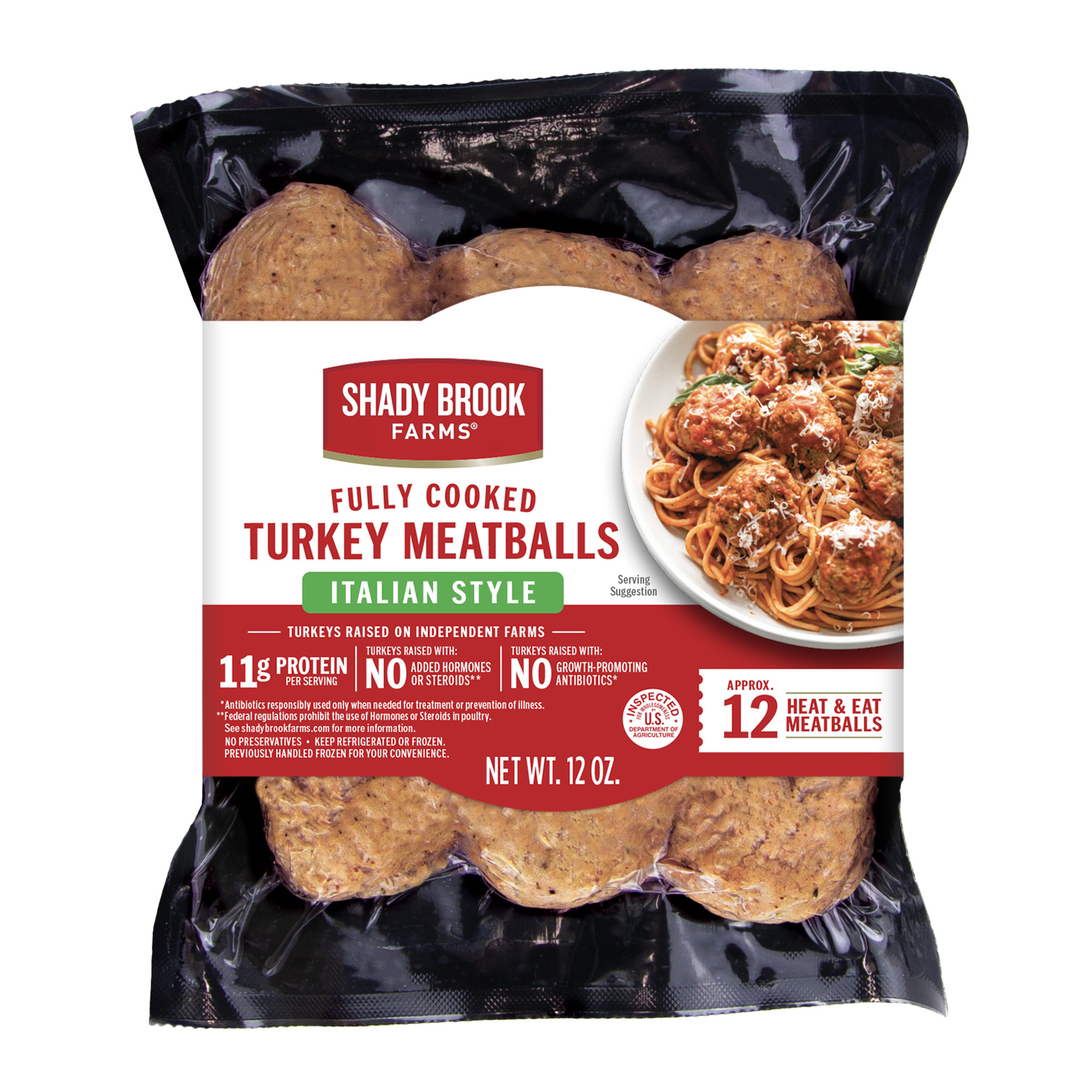 Shady Brook Farms® Fully Cooked Italian Style Turkey Meatballs, 12