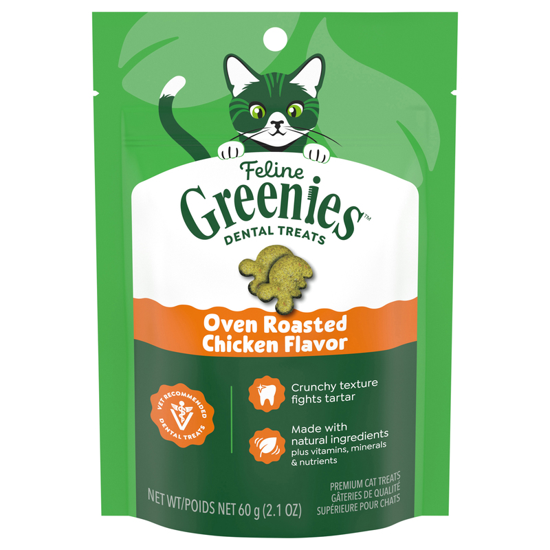 Feline Greenies Premium Dental Treats Savory Salmon Flavor Cat