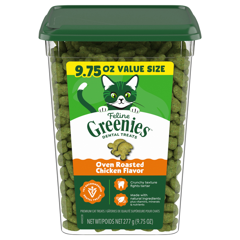 Feline Greenies Premium Dental Treats Oven Roasted Chicken Flavor