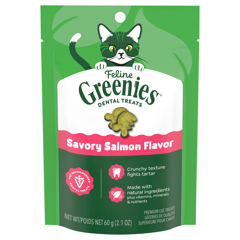 Feline Greenies Premium Dental Treats Savory Salmon Flavor Cat