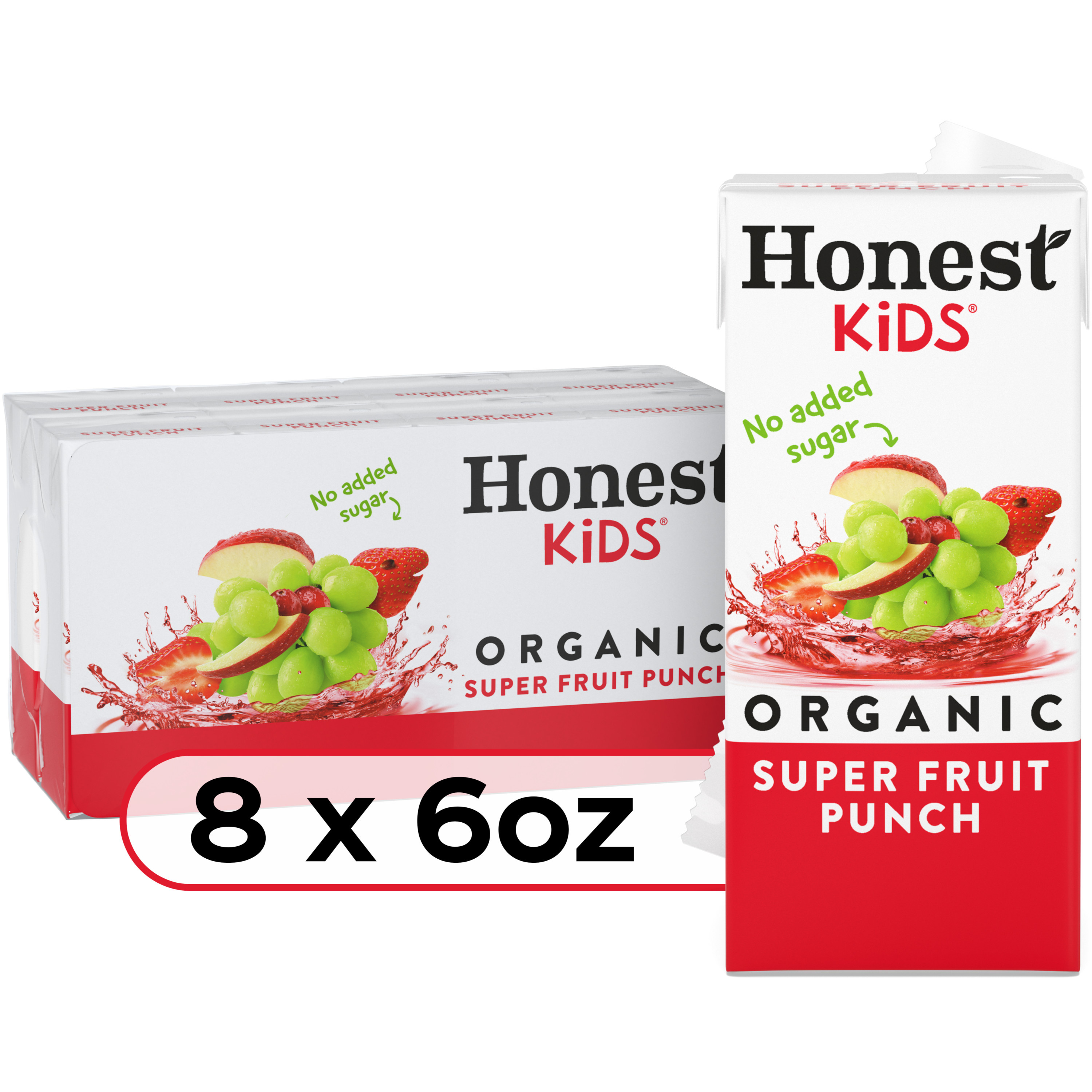 Honest Kids Organic Super Fruit Punch Juice Drink Boxes 8-pack, 6
