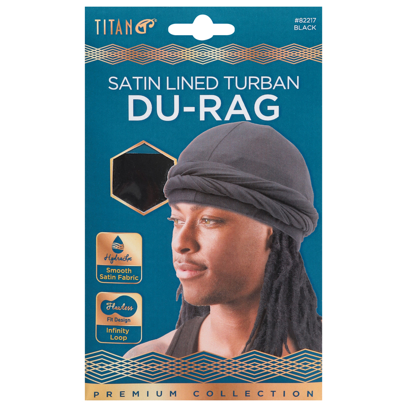 Titan Du-Rag, Satin Lined Turban, Black | Giant Eagle  display picture 1